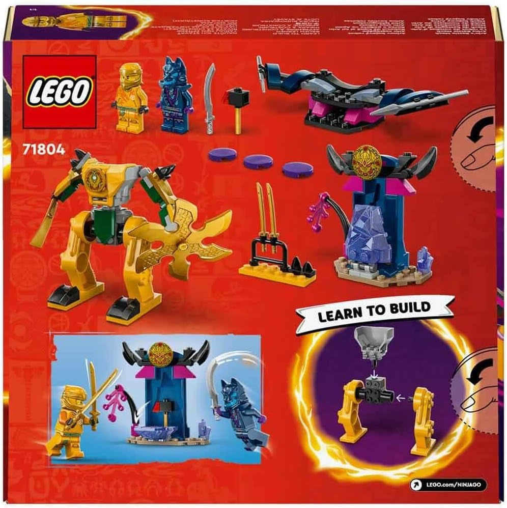 LEGO NINJAGO Arin's Battle Mech, nindzsa játék 4 évesnél idősebb gyermekek számára figurákkal, beleértve. Arin mini katanával, akciófigurákkal és mechekkel, kis ajándék fiúknak és lányoknak 71804 Építőkészlet Besuche den LEGO-Store