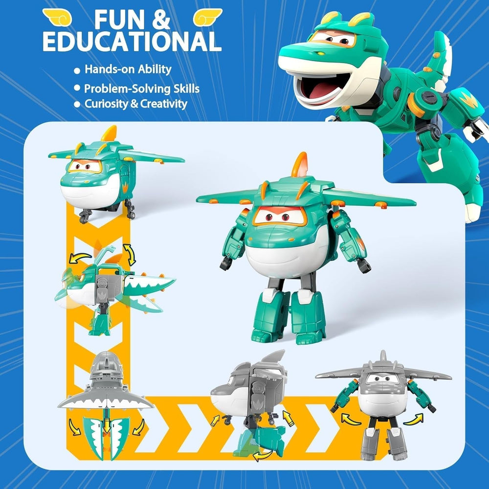 Super Wings EU770447 - Transforming Tino & Pet, átalakító játékfigura kb. 14,5 cm és kb. 4,3 cm, 3 éves kor felett Akciófigurák Naty Shop