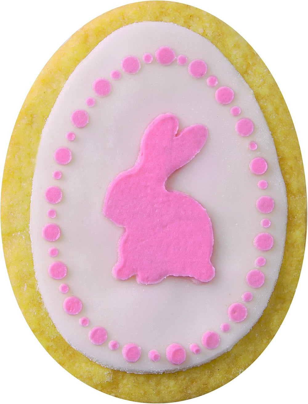 Dr. Oetker Ei-Ausstecher inkl. 4 Deco-Schablonen aus der Series "Goldiges Ostern", Keks- und Plätzchenform (Farbe: Silber, Weiß), Menge: 1 x 5er Set