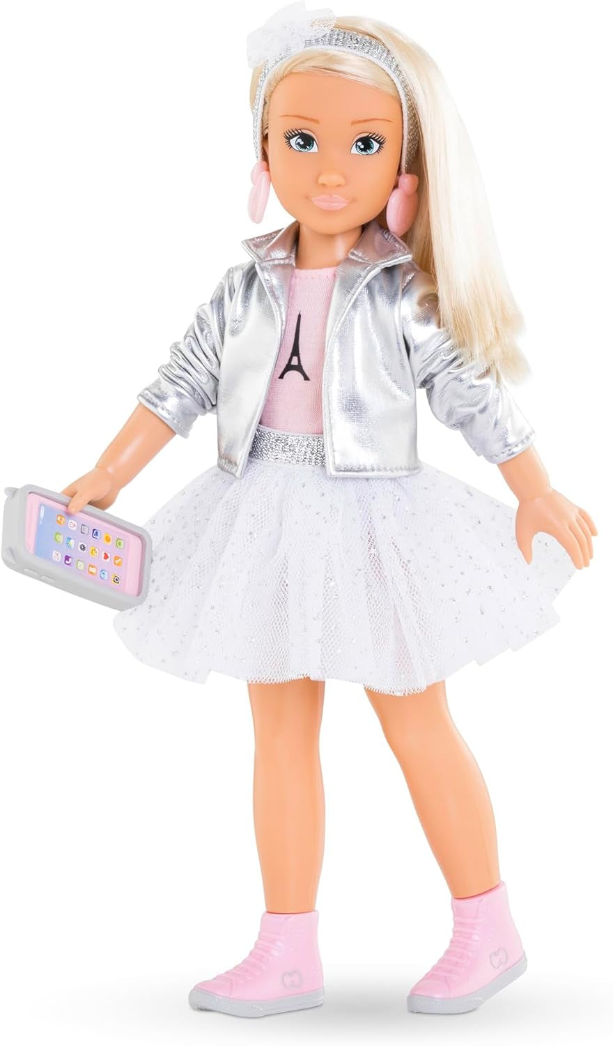 Corolle Girls Valentine Paris Fashion, Ankleidepuppe im Pariser Fashion Week Look und 4 Teile, Vanilleduft, 28cm, ab 4 év