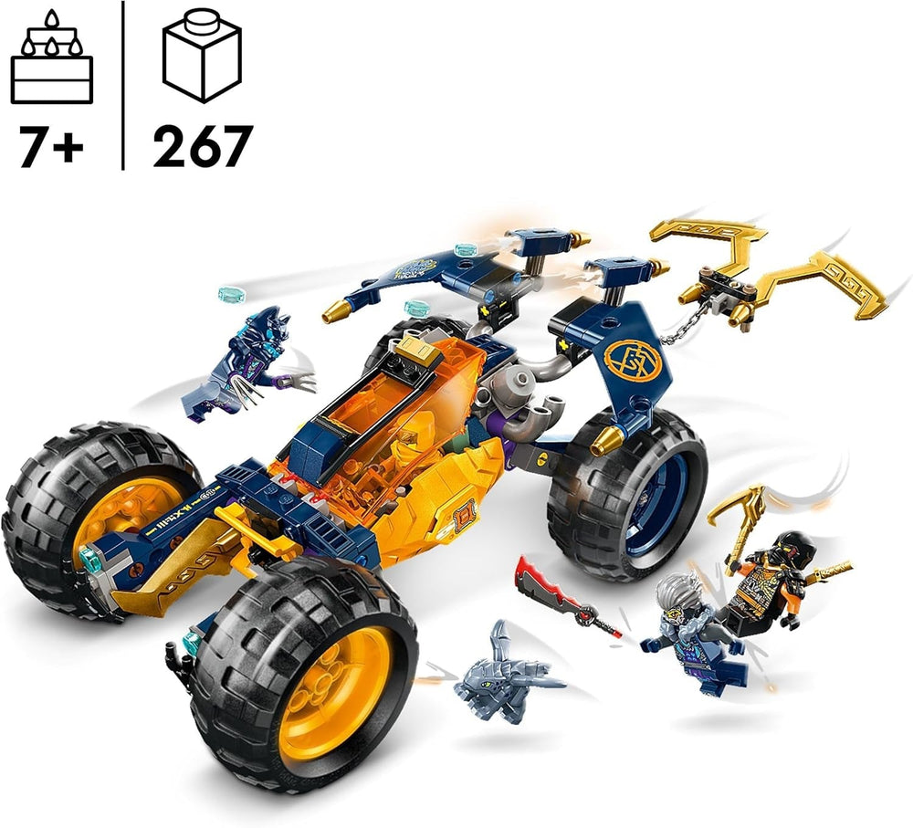 LEGO NINJAGO Arin nindzsa terepbuggyja, nindzsa játék autóval, sárkány és 4 minifigura, buggy modell kalandkészlet gyerekeknek, születésnapi ajándék fiúknak és lányoknak 7 éves 71811 építőkészletek Beuche den LEGO-Store