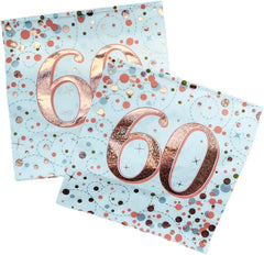 Șervețele Sparkling Fizz 60Th Rose Gold 33 Cm X 33 Cm 3-Ply 16 bucăți