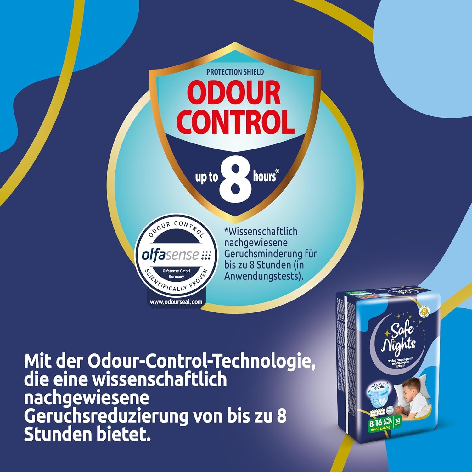 Safe Nights Boy, hálónadrág 8-16 éves korig (30-50 kg), 84 db