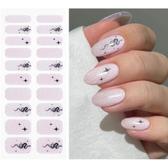 JMEOWIO Nagelfolie UV Härtend Schlange Stern UV Gel Nail Strips Nagelsticker Nagelaufkleber Nail Art Dekoration Nageldesign Zubehör