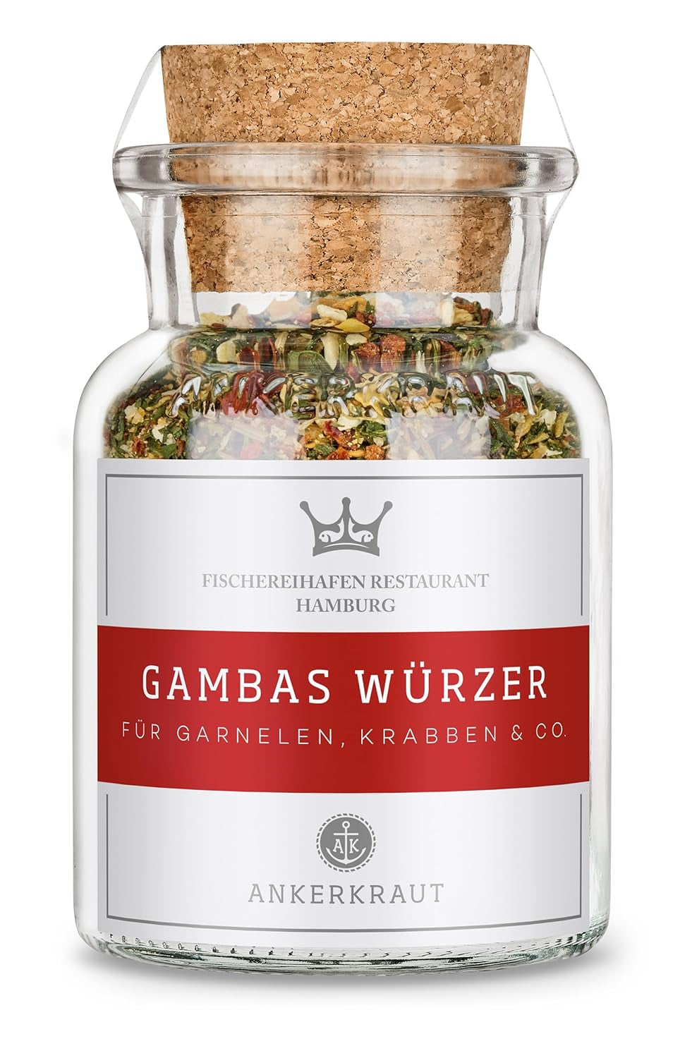 Ankerkraut x Fischereihafen Restaurant Gambas Würzer, Authentisches Gewürz für köstliche Gambas und Meeresfrüchte, Perfekt für die Mediterranean Küche, 80 g im Corkenglas