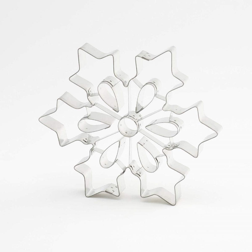 Formă de biscuiți thermohauser (oțel inoxidabil), formă mare de fulg de nea, margine netedă, diametru 19,5 cm