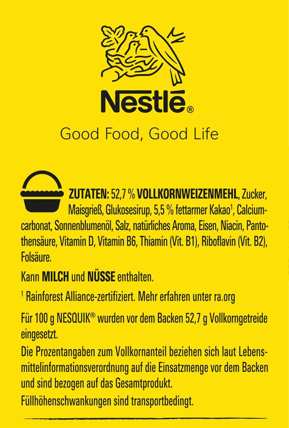 Nesquik Nestlé Nesquik Crunchy reggeli, gabonapehely csokoládéval és teljes kiőrlésű gabonával, 1 csomag (1 x 330 g)