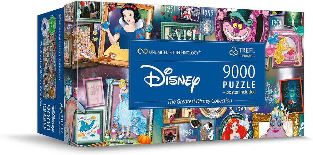 Trefl 81020 9000 piese, Puzzle jigsaw mare, Cel mai gros carton, Organic, EKO, Colaj cu personaje de basm, Divertisment pentru adulți și copii de la 12 ani, Disney, cea mai mare colecție Disney Puzzle Naty Shop Cea mai mare colecție Disney