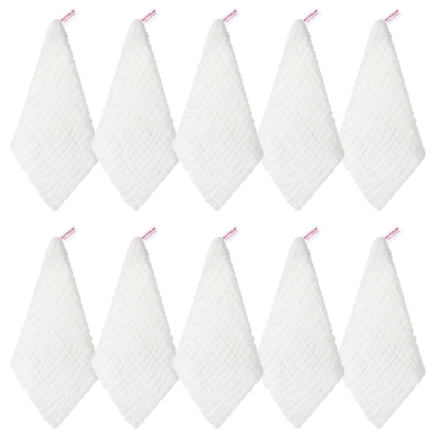 Prosoape de spălat pentru bebeluși EXTSUD, pachet de 10 prosoape de muselină pentru bebeluși Mama si Copilul Naty Shop