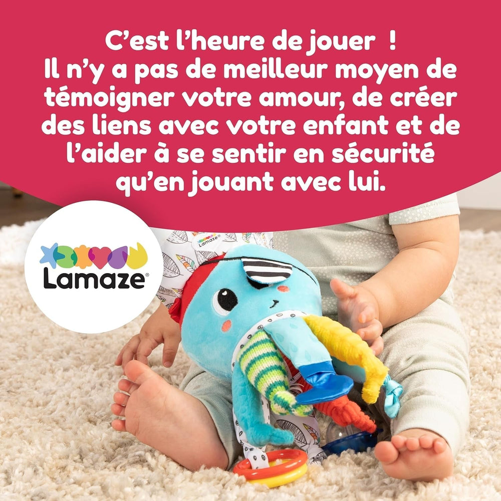 Jucărie pentru copii Lamaze "Căpitanul Calamari, caracatița pirat" Clip & Go, jucărie de înaltă calitate pentru copii mici, consolidează relația părinte-copil, jucărie pentru copii, 0-6 luni Jucarii Bebe Naty Shop