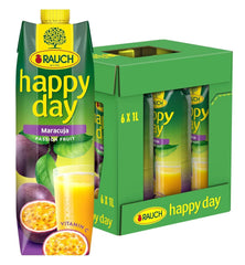 Rauch Happy Day Maracuja | Sok C-vitaminnal | Egzotikus varázslat és intenzív aroma | 6X 1 literes, Tetra Prisma Alkoholmentes italok Naty Shop