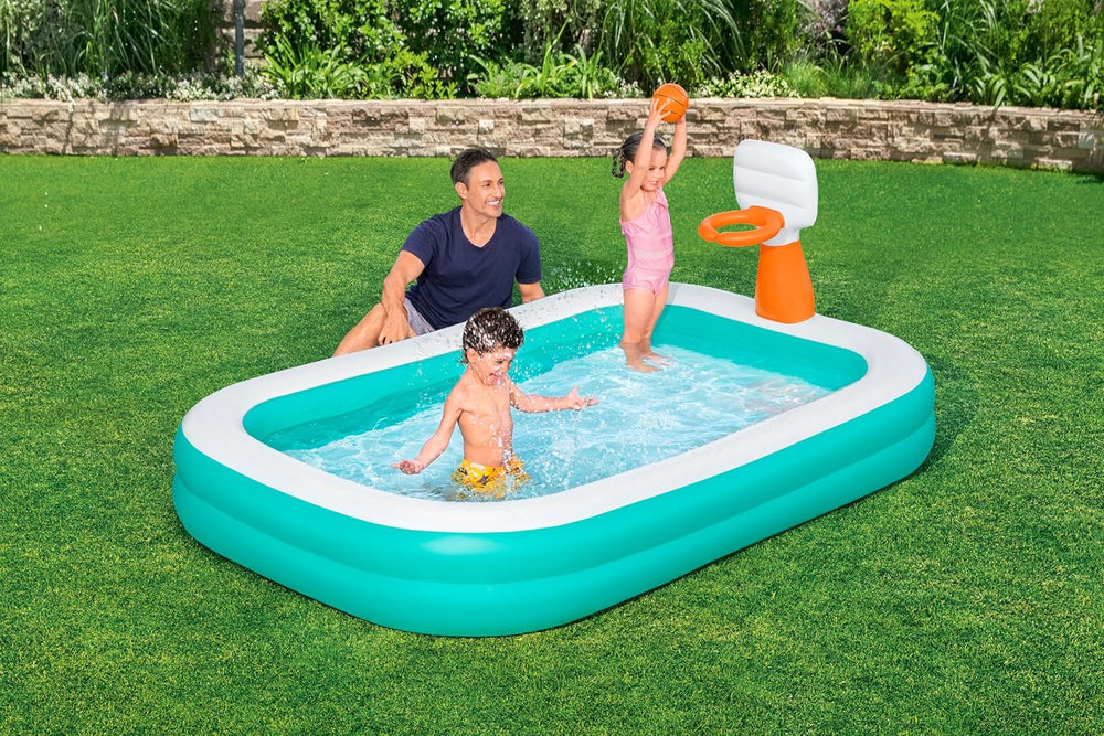 Bestway Family Dunk N' Splash medence kosárlabda karikákkal 251 x 168 x 102 cm