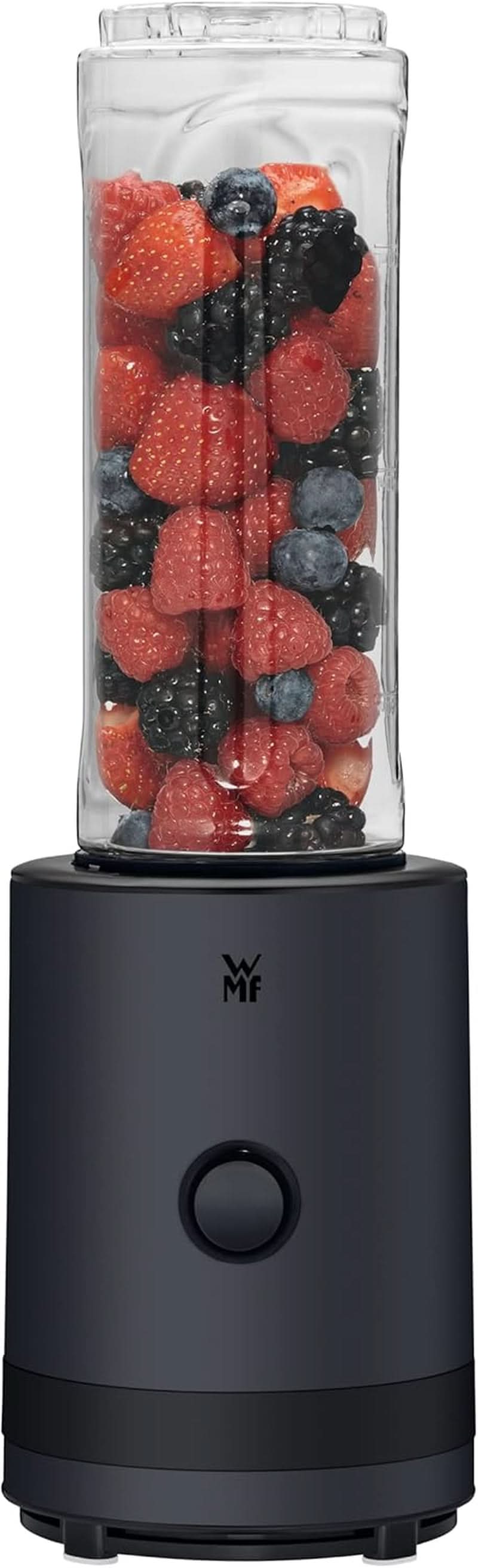 WMF Küchenminis Smoothie-To-Go, Mini Standmixer Mit Zwei Mix-/Trinkbehältern 0,6L, Mixer Hochleistungsmixer 300 W, Edelstahl Matt, Schwarz Kitchen Naty Shop