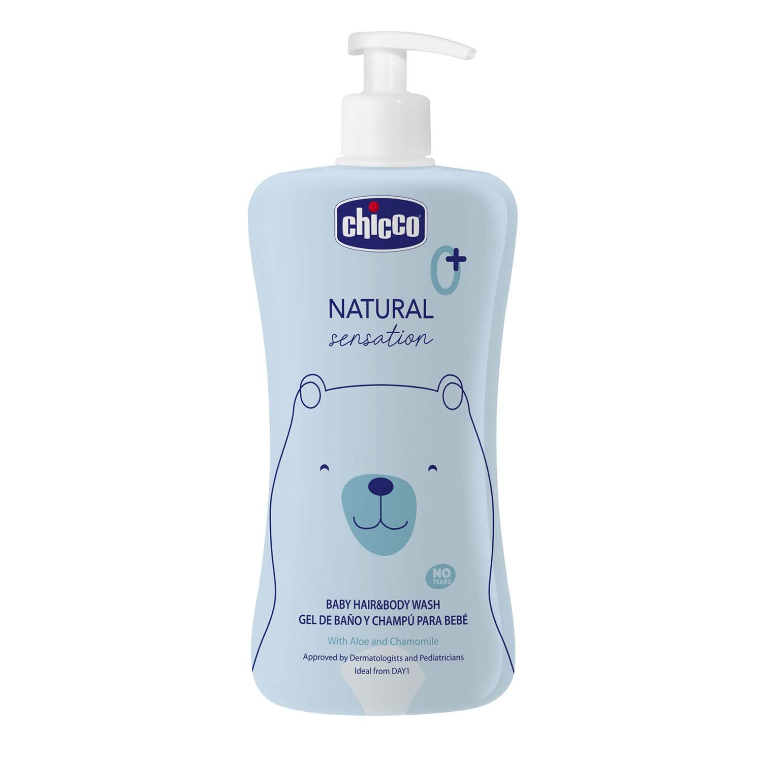 CHICCO NATURAL SENSATION - ȘAMPON ȘI BAIE PENTRU COPII - FĂRĂ BĂUTURĂ, 200 ML Copii - Baie si Skincare Naty Shop 500 Ml (1 pachet)