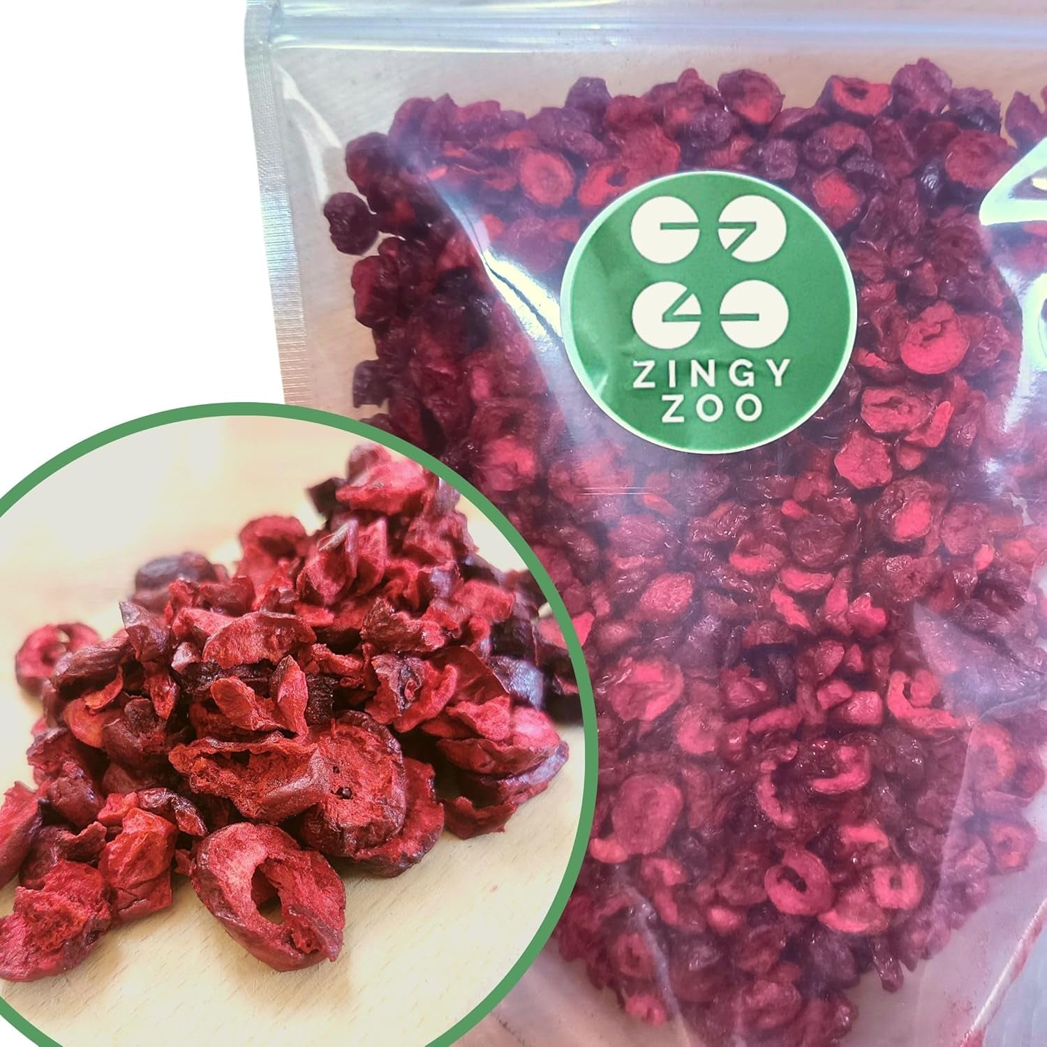 Cireșe amare liofilizate | 100% naturale bucăți de fructe liofilizate Fructe uscate | Cireșe amare uscate | Cireșe amare liofilizate | ZingyZoo Produse deshidratate Naty Shop 500G
