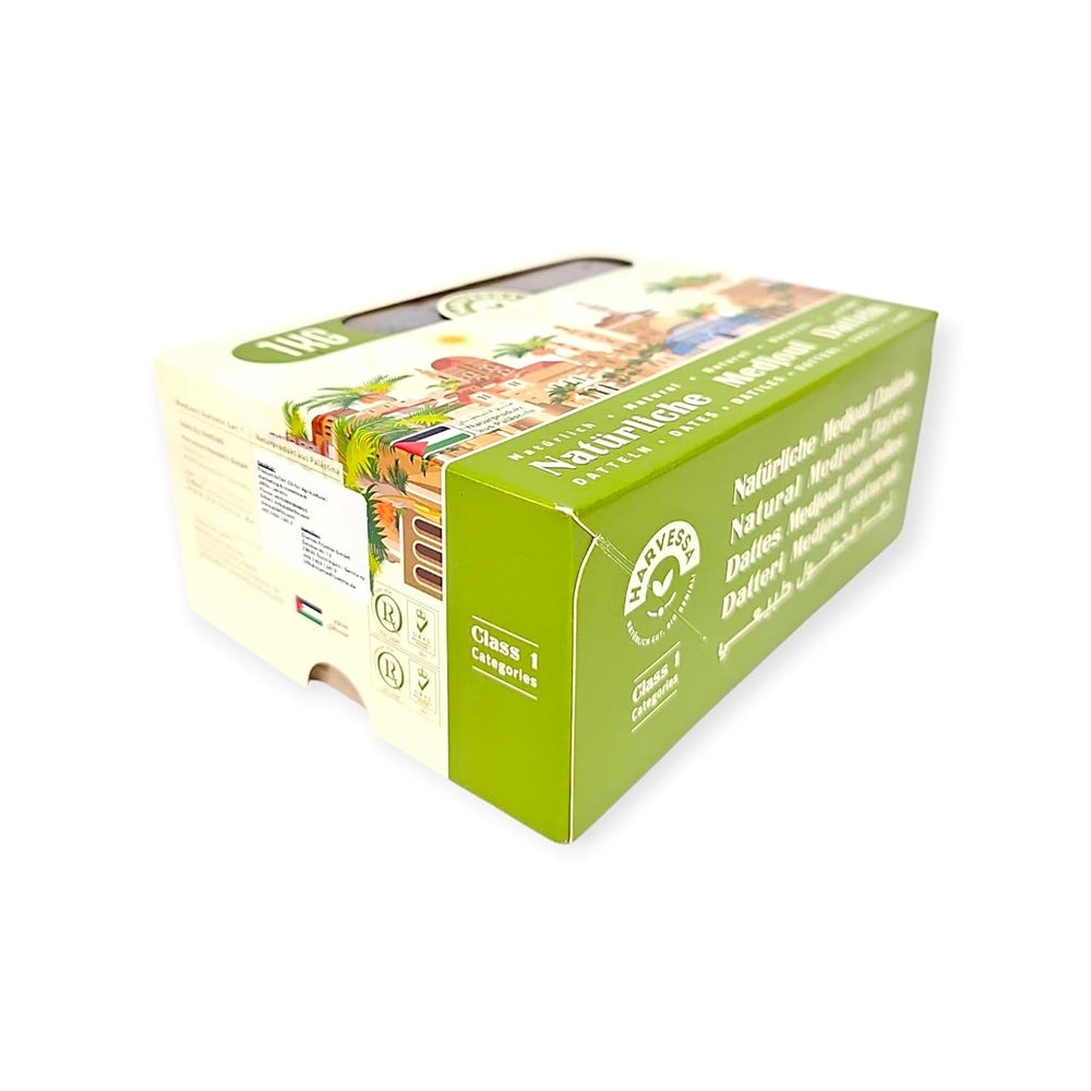 Curmale mari Medjool Premium 1KG din Palestina | Curmale Medjool king pentru plăcere și energie | Uscate natural și naturale | Vegetariene și vegane | Bogate în pulpă | Cu piatră | 2024 Produse deshidratate Naty Shop