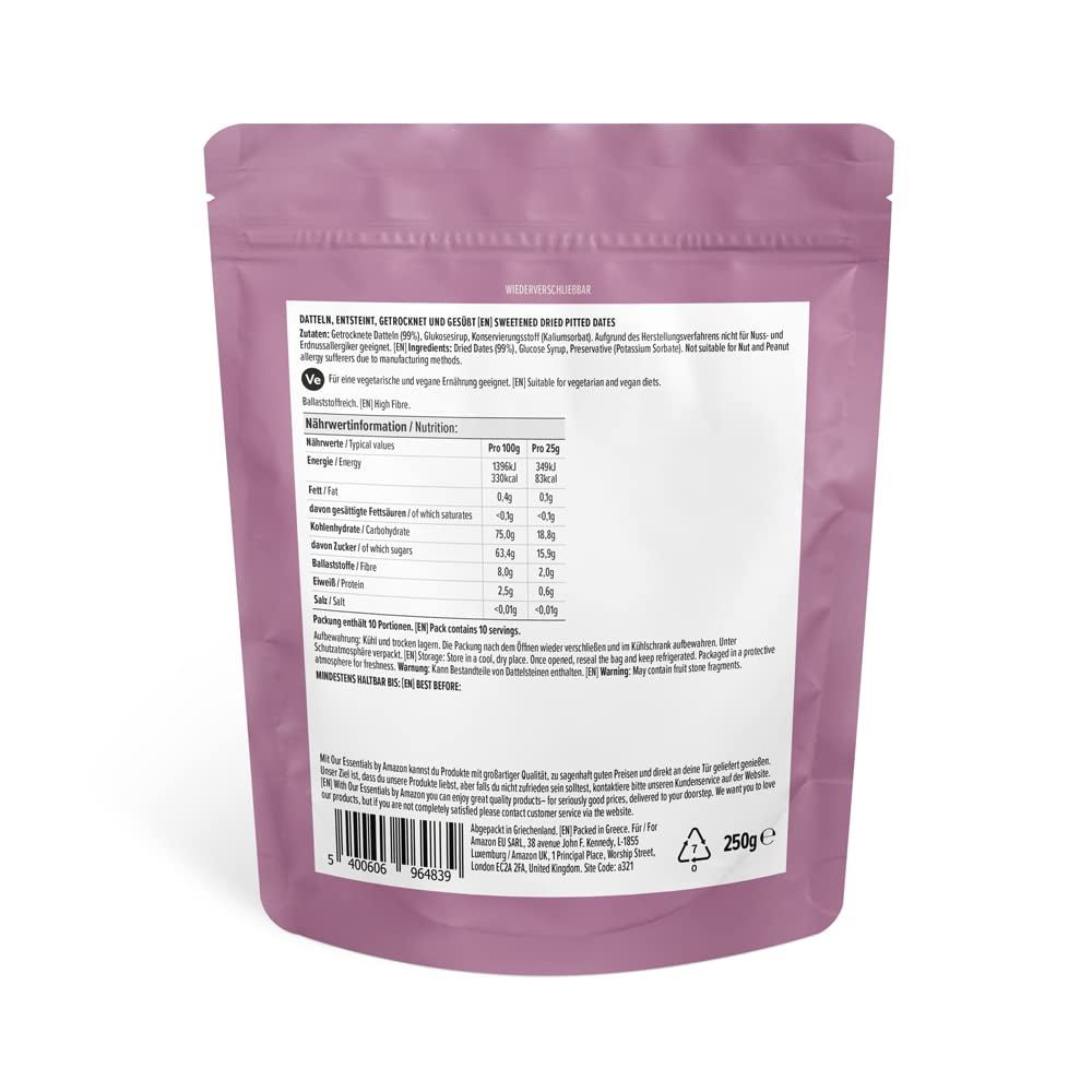 Curmale uscate și fără sâmburi, 250g Produse deshidratate Naty Shop