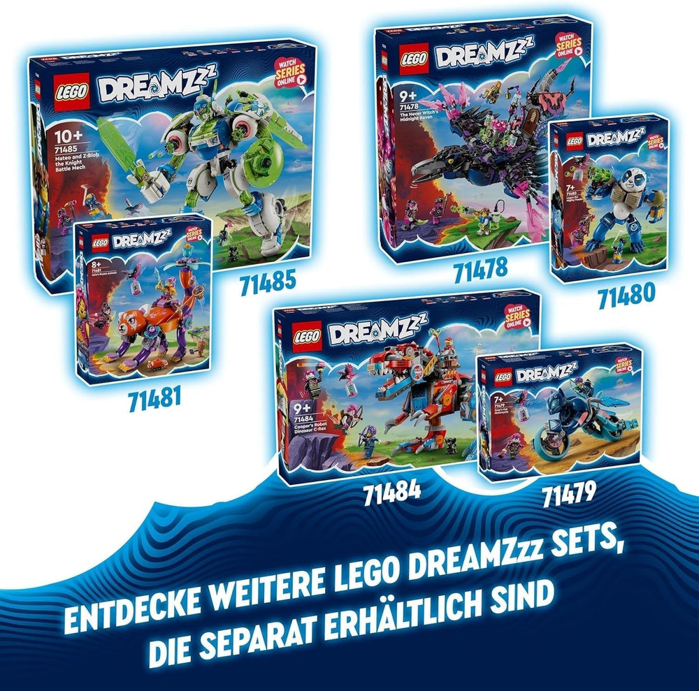 LEGO Dreamzzz 2 az 1-ben Coopers Dino-Mech C-Rex játék Pterodactyl T.Rex akciófigura fiúknak és lányoknak Kreatív játék kalandkészlet Ajándék 9 éves gyerekeknek 71484 építőkészletek Beuche den LEGO-Store