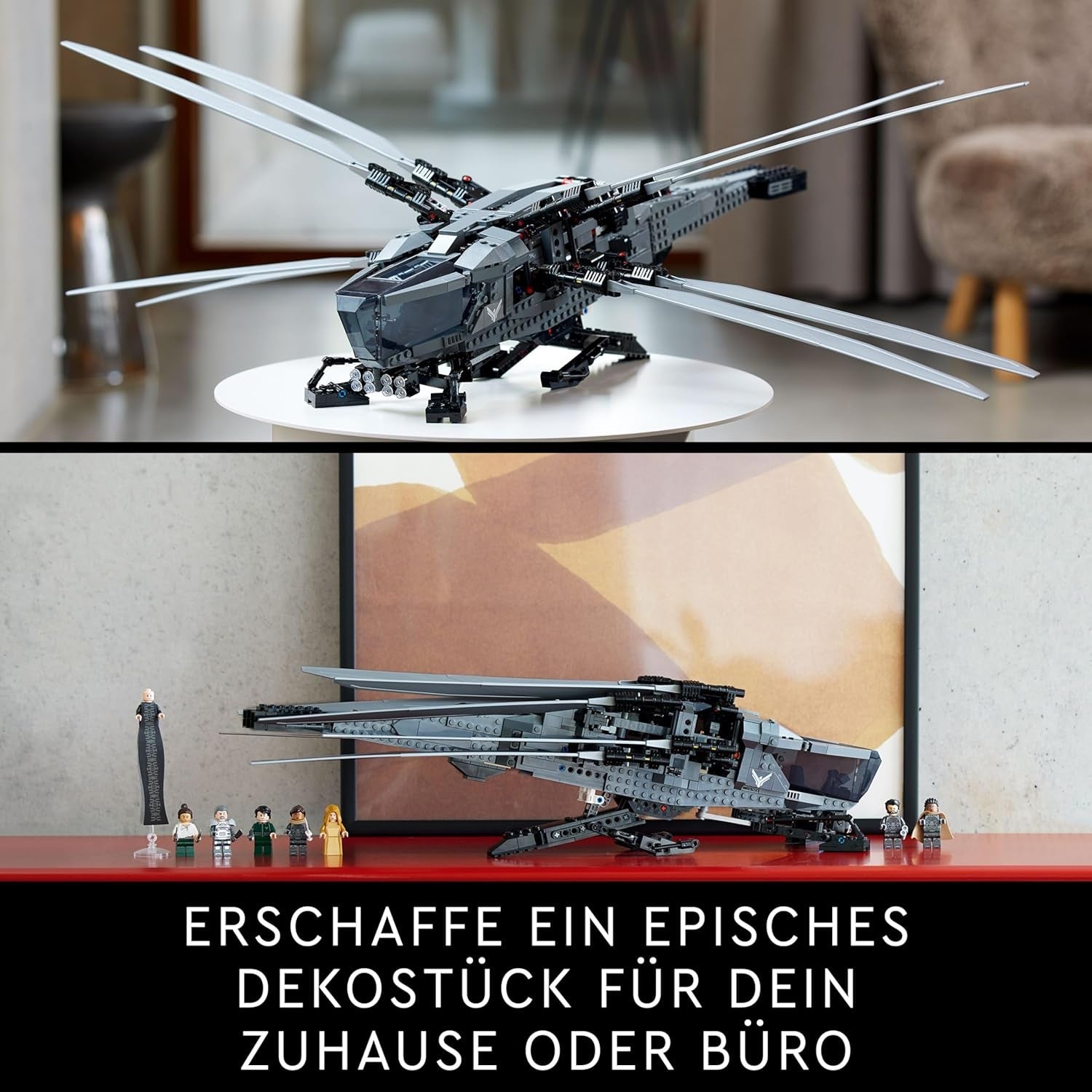 LEGO 10327 Icons Dune Atreides Royal Ornithopter, Set zum Sammeln für Erwachsene, Film-Geschenk für Männer, Frauen und Fans, Modell-Flugzeug mit 8 Figuren, darunter Paul Atreides und Baron Harkonnen