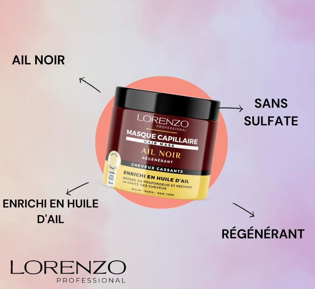 Mască de păr cu usturoi negru (păr fragil) 500 ml Masca de par Naty Shop