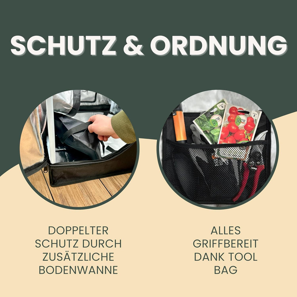 40x40x160 cm-es termesztő sátor kábelvezető rendszerrel, kilátó ablakkal, fém kerettel, 1680D szövettel, növesztési kiegészítő táska - beltéri termesztődoboz - a legjobb növényszaporító üvegház