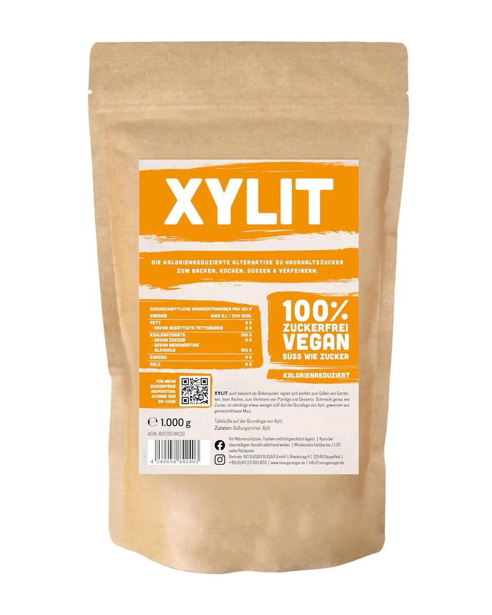 Prémium xilit 1:1 édesítőerővel a cukorhoz képest, 1kg Sweeteners Naty Shop