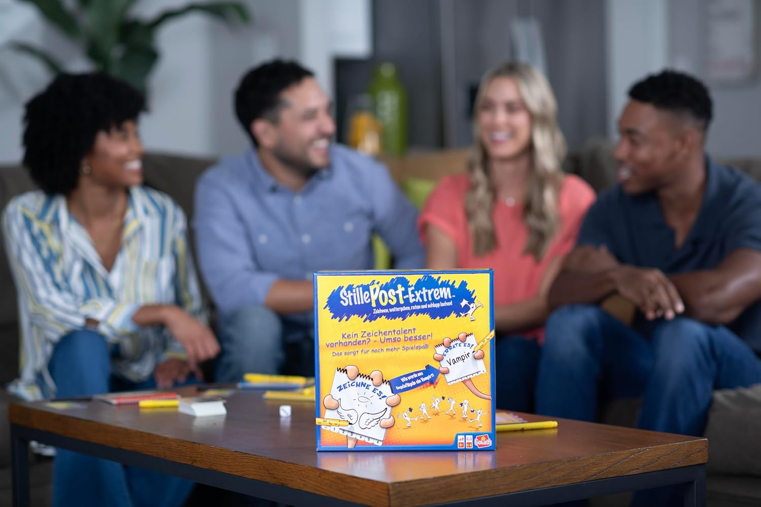 Goliath, Extreme MAIL, társasjáték felnőtteknek és 8 év feletti gyerekeknek, szórakoztató és gyors rajzolójáték családoknak vagy barátoknak, társasjátékok, 4-6 játékos, 20 perc