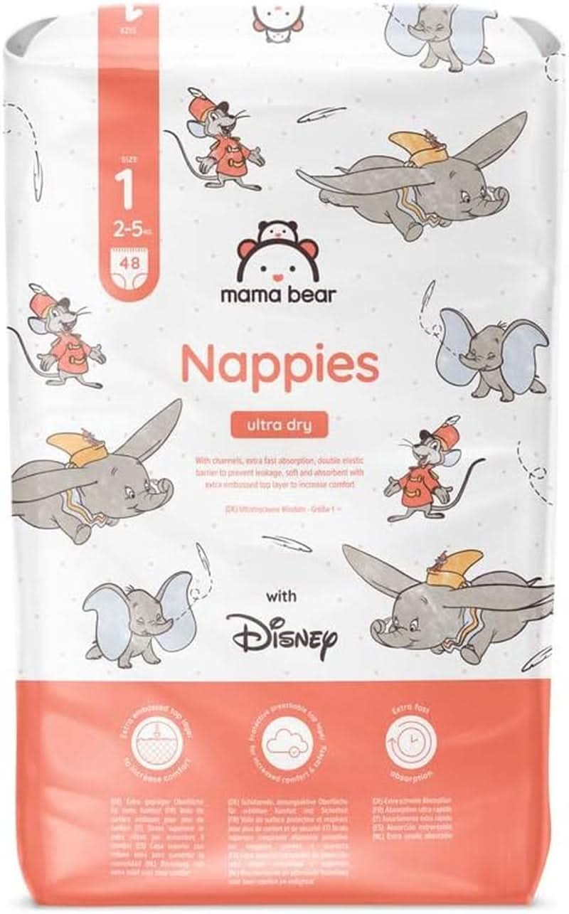 Pelenkák Mama Bear Disney Ultra Dry 4-es méret (8-14 kg), fehér, 84 db (1 csomag)
