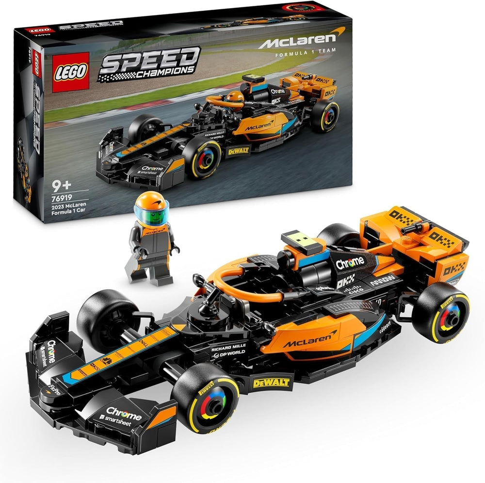 LEGO Speed Champions Mclaren Forma 1 versenyautó 2023 játék 9 év feletti gyerekeknek, fiúknak és lányoknak, akik szeretnek önállóan megépíteni. Járműmodell gyerekszoba dekoráció 76919 építőkészlet Besuche den LEGO-Store egyszemélyes