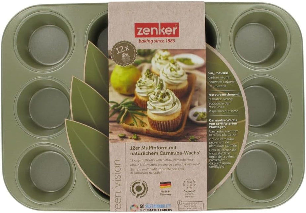 Zenker Muffinform Für 12 Stück – Ressourcenschonende Und Klimaneutrale Backform Für Muffins Und Cupcakes – 12Er Muffinblech Mit Veganer Antihaftbeschichtung Formák és tálcák sütéshez Naty Shop