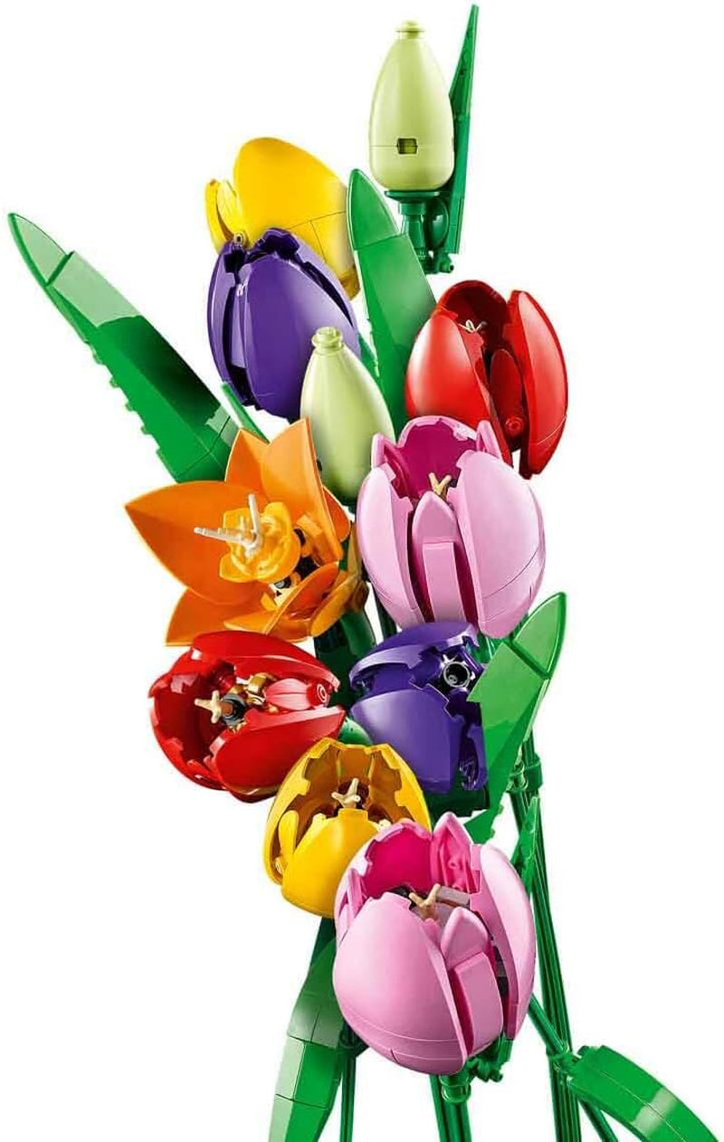 LEGO Botanicals Tulpenstrauß - Set mit Kunstblumen für Erwachsene - mit 14 künstlichen Tulpen in 5 Farben als DIY Deko - Geschenkidee zum Muttertag - 11501