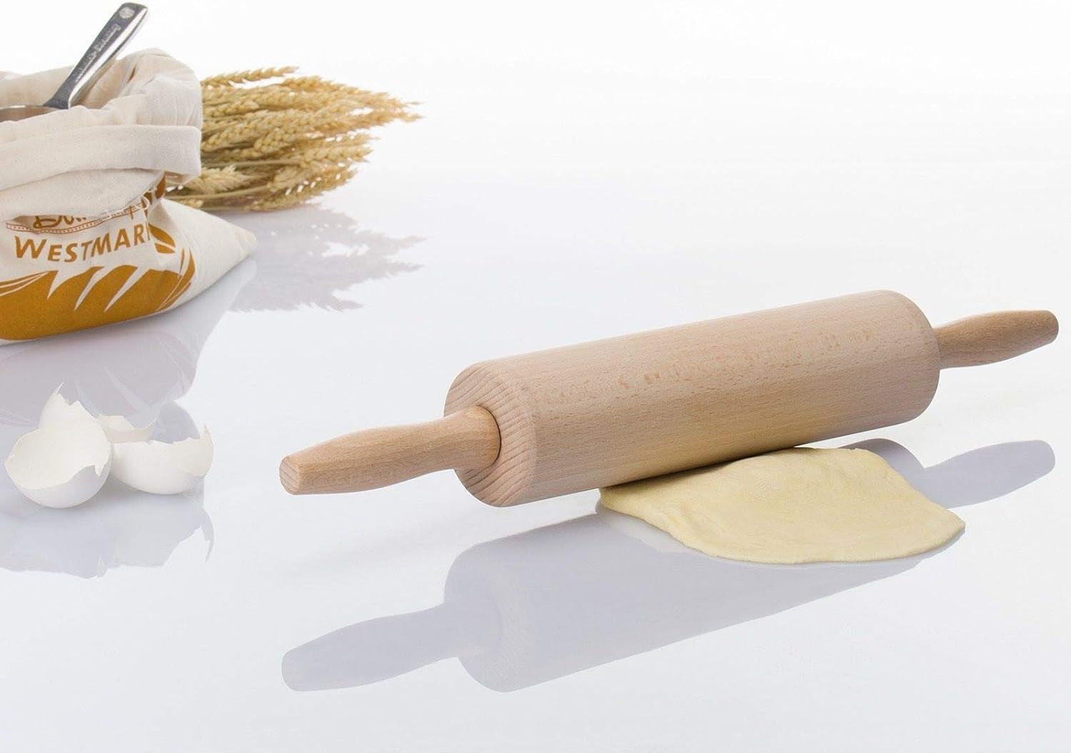 Westmark Teig-/Backrolle/Nudelholz, aus Buchenholz, Hossz: 46 cm, Holz, Woody, Hellbraun, 30012270