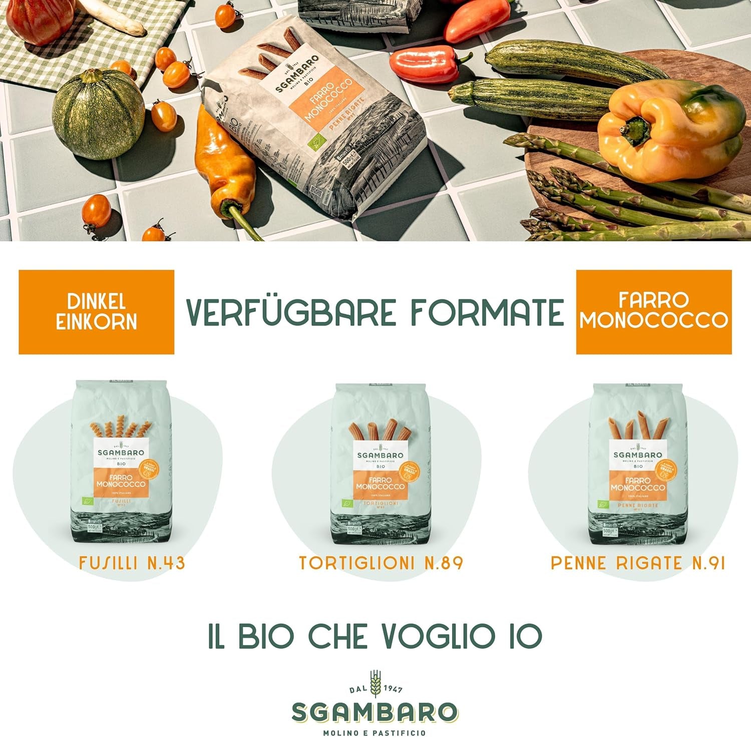 Bio Penne Rigate tészta N.91 - 500g Alacsony zsírtartalmú búza tészta - Rost- és fehérjeforrás