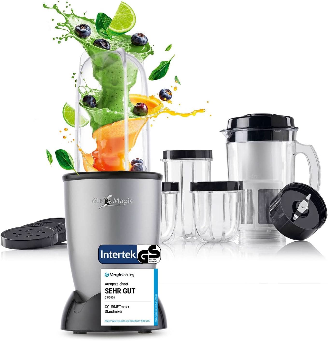 Gourmetmaxx Mr Magic Blender, Smoothie Maker Xxl Naty Shop kiegészítő csomaggal