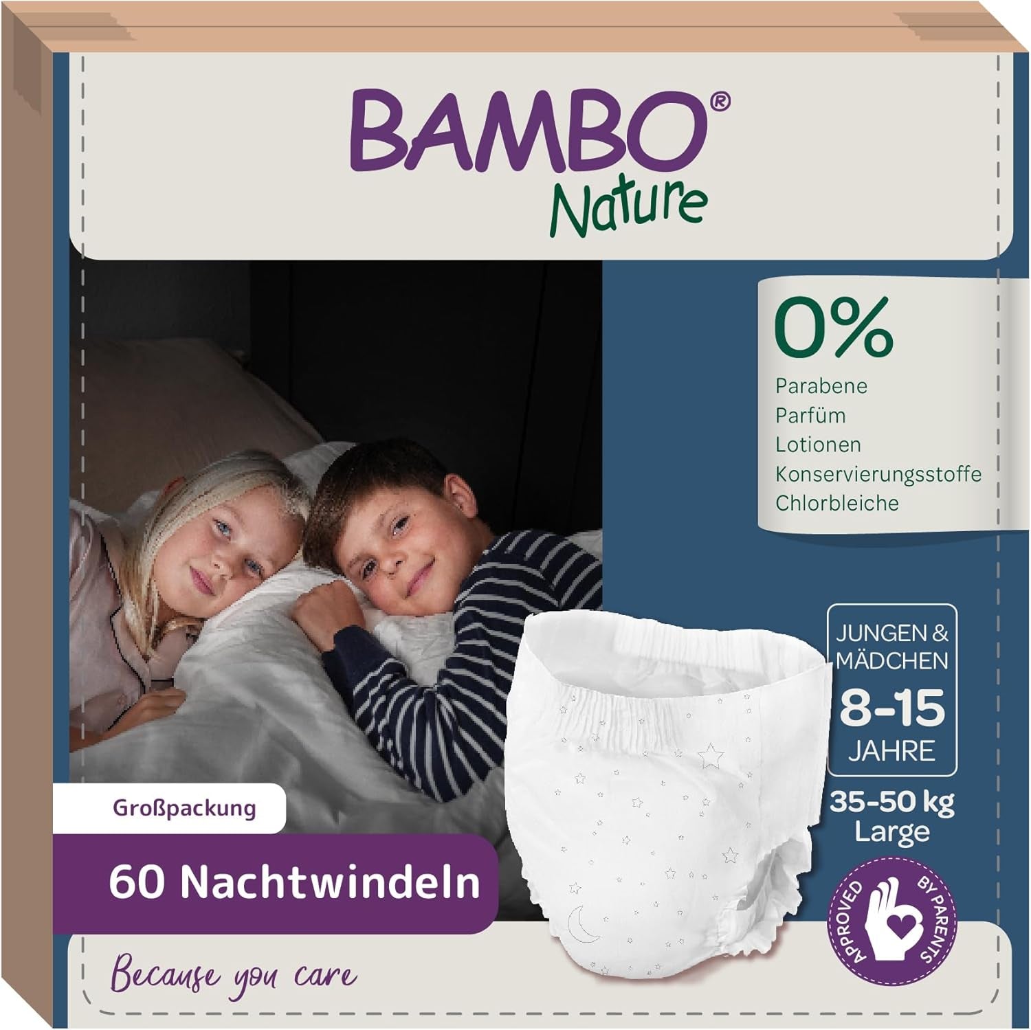 Bambo Dreamy éjszakai felhúzható pelenkák, nagy (35-50kg/77-110lbs), 10-es csomag | Felhúzható pelenkák gyerekeknek | Rendkívül nedvszívó, ágybavizesítő hálóruha