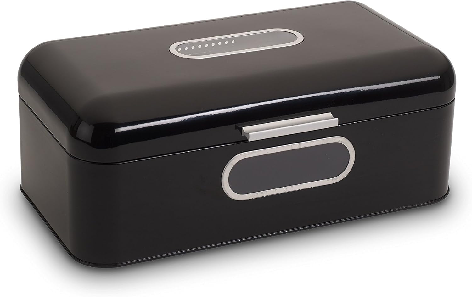 ECHTWERK coș metalic retro pentru pâine cu fereastră de vizualizare și capac, set de 3 cutii de depozitare elegante, capacitate 1,4 litri, roșu Cutii depozitare alimente Naty Shop Negru Mare Singur