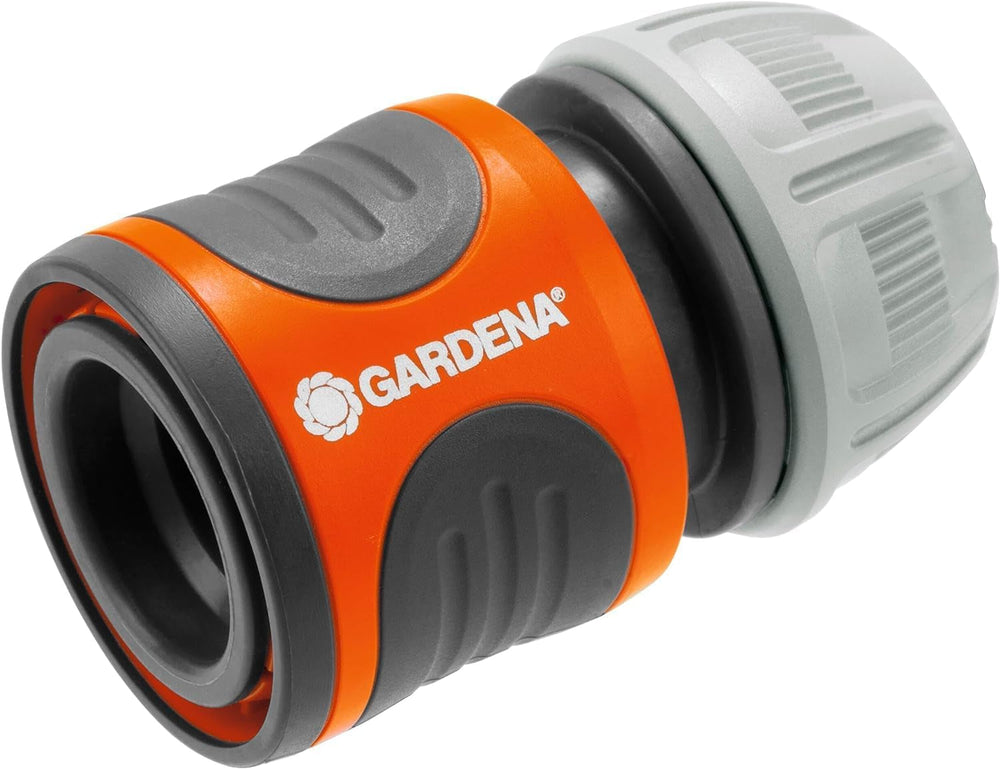 Conector furtun Gardena 13 mm (1/2 inch) și 15 mm (5/8 inch): Conector prin împingere pentru capătul furtunului, adâncituri pentru prindere, asamblare ușoară, ambalat (18215-20)