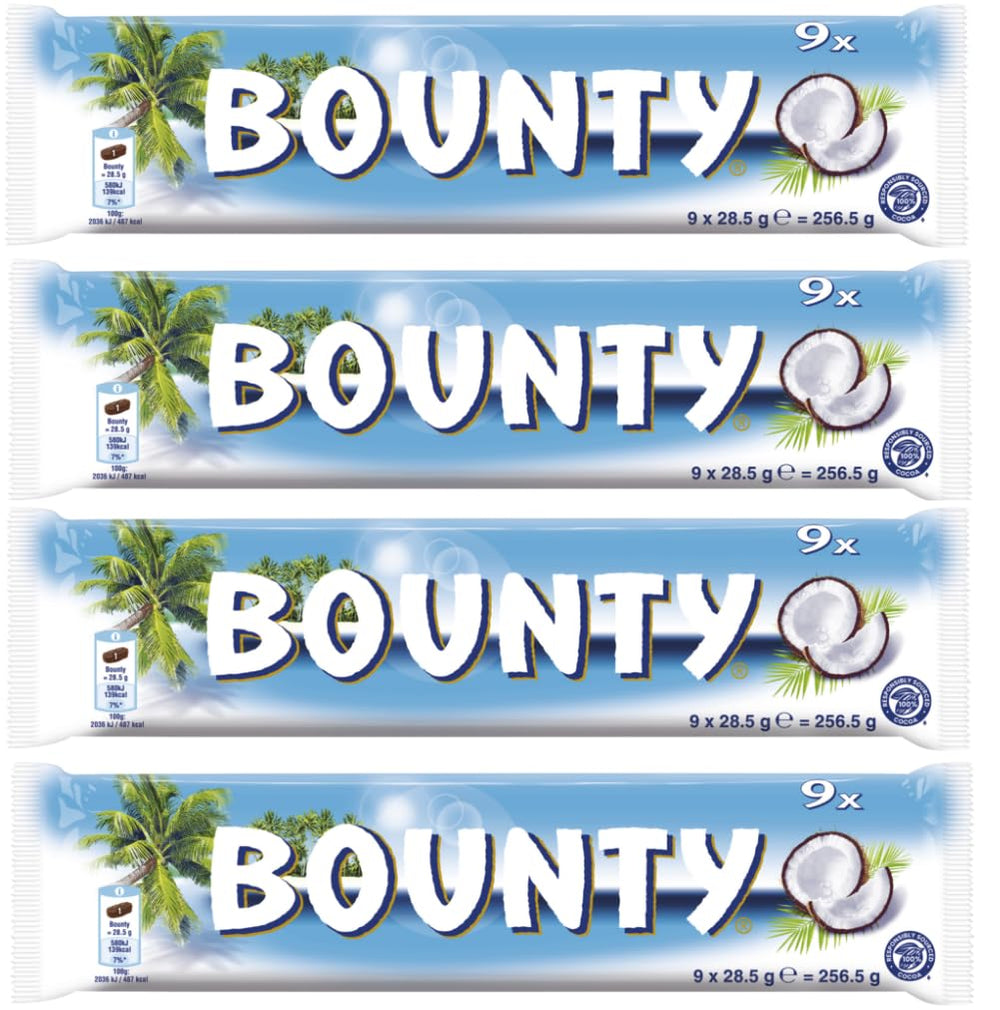 Bounty csokoládészeletek | Kókusz és csokoládé | Különféle csomagméretek