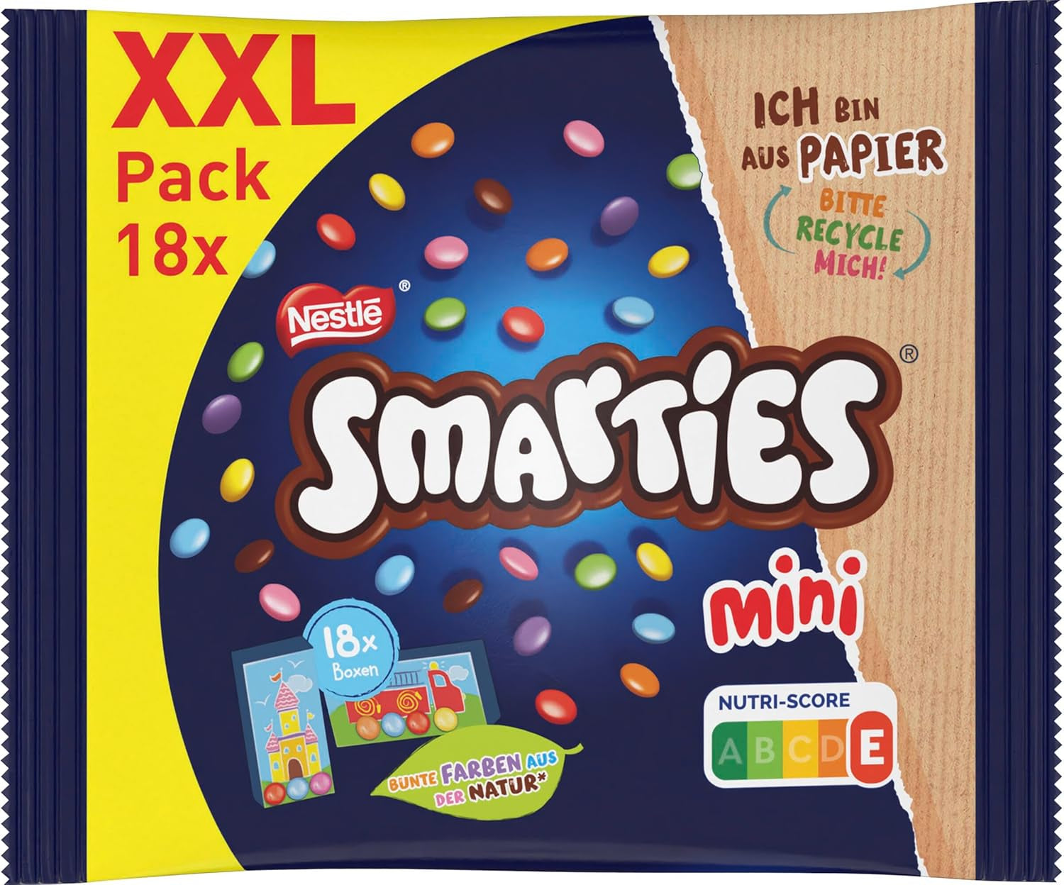 Nestlé SMARTIES Mini XXL, Színes csokoládé chips, 259 gramm Csokoládé cukorka Naty Shop