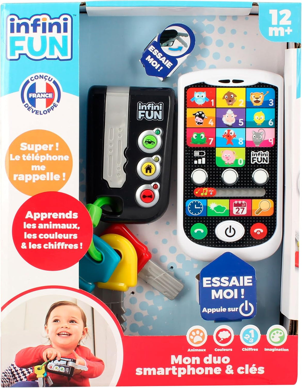 My Duo High-Tech Phone + Key - Un telefon și o cheie foarte realiste. - Jucărie pentru proiecte de învățare multiple de la 12 luni Jucarii Bebe Naty Shop Titlu implicit