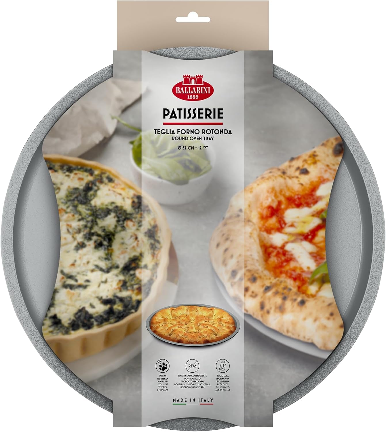 Ballarini, Tepsi, különféle modellek Formák és tepsi Naty Shop Szürke Kerek tepsi 32 cm