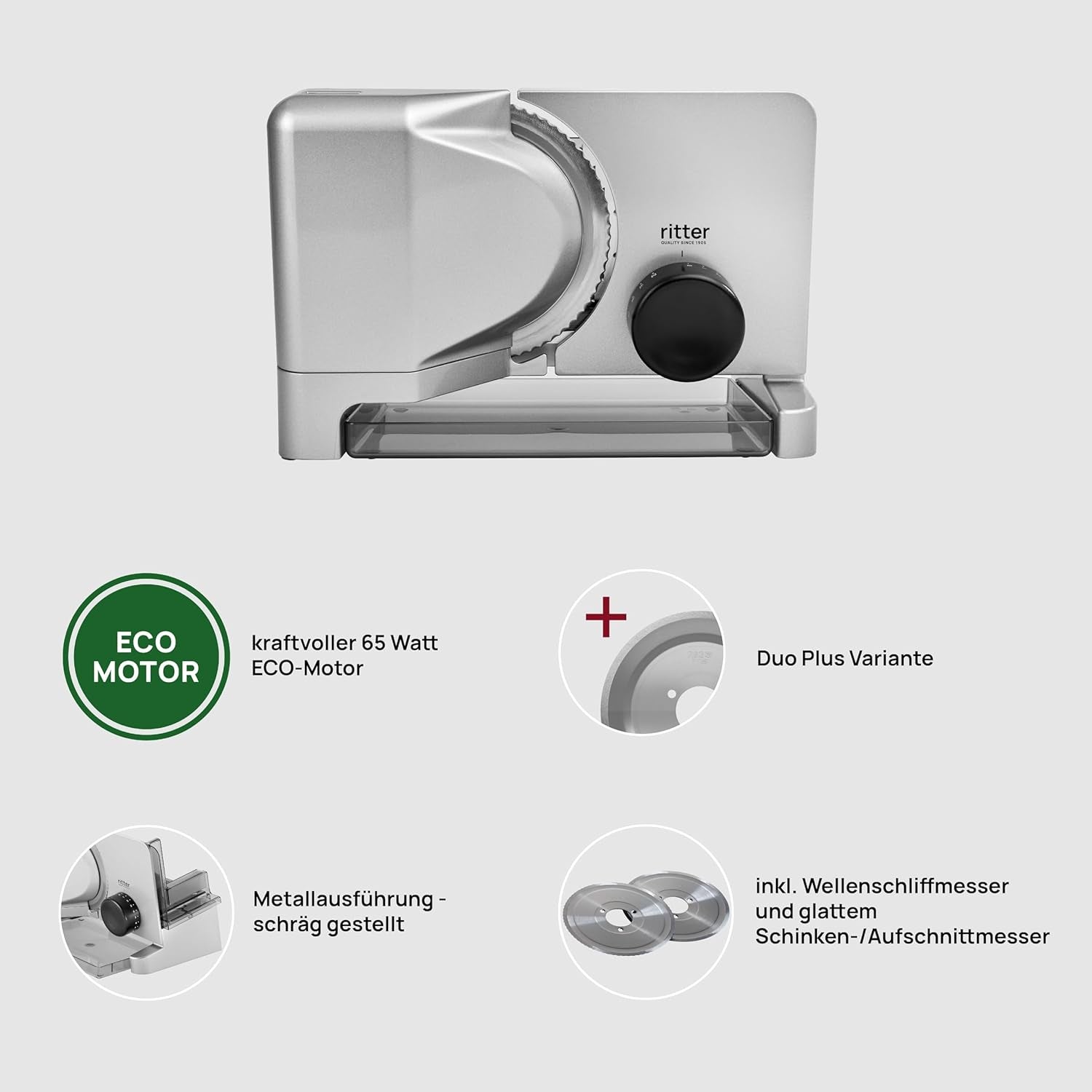 Ritter E 16 Duo plus Mașină electrică multifuncțională de feliat, fabricată în Germania Rasnite si Feliatoare Naty Shop