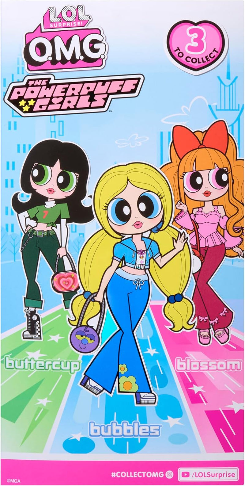 L.O.L. Surprise! OMG The Powerpuff Girls Puppe - Bubbles - Enthält 1 Modepuppe, Inklusive Outfit und Accessoires, 3 zum Sammeln