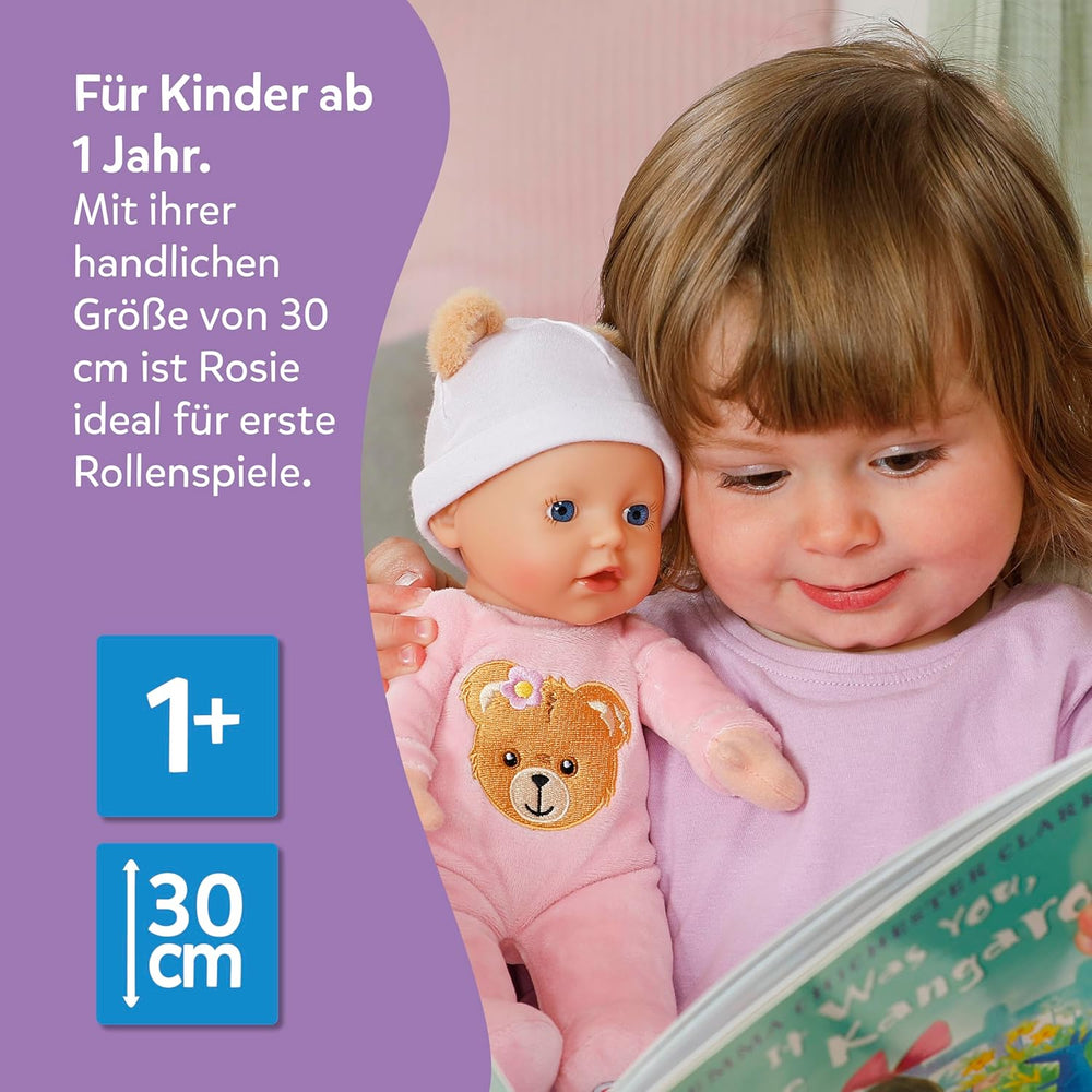 BABY born Rosie 30cm, weiche Babypuppe mit 6 Sounds & Fläschchen