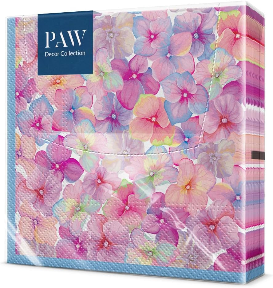 PAW - Șervețele 3 straturi (33 X 33 Cm) I 20 bucăți I Perfect pentru zile de naștere, petreceri, nunți, comuniuni și sărbători I Decorațiuni de masă Șervețele de hârtie colorate - ierburi I aromă de ierburi