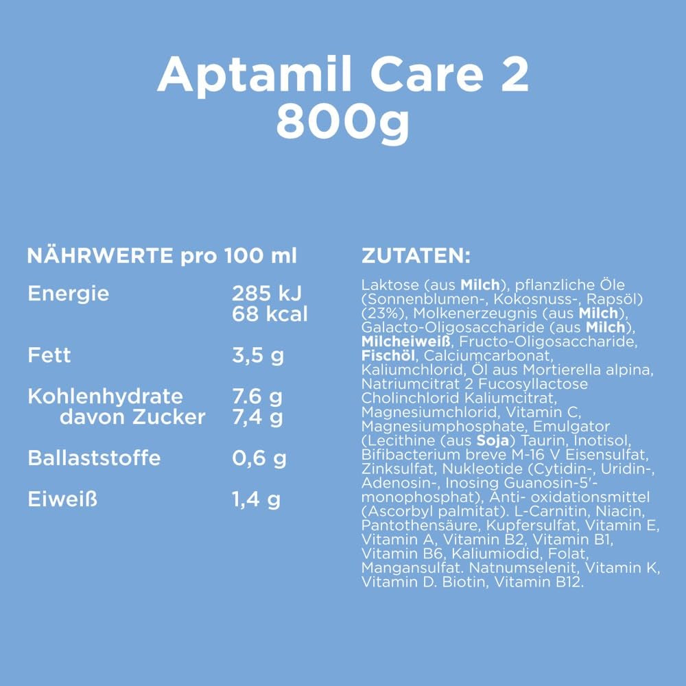 Aptamil Care 2 – Császármetszéssel született babák számára is alkalmas – 1 x 800 g