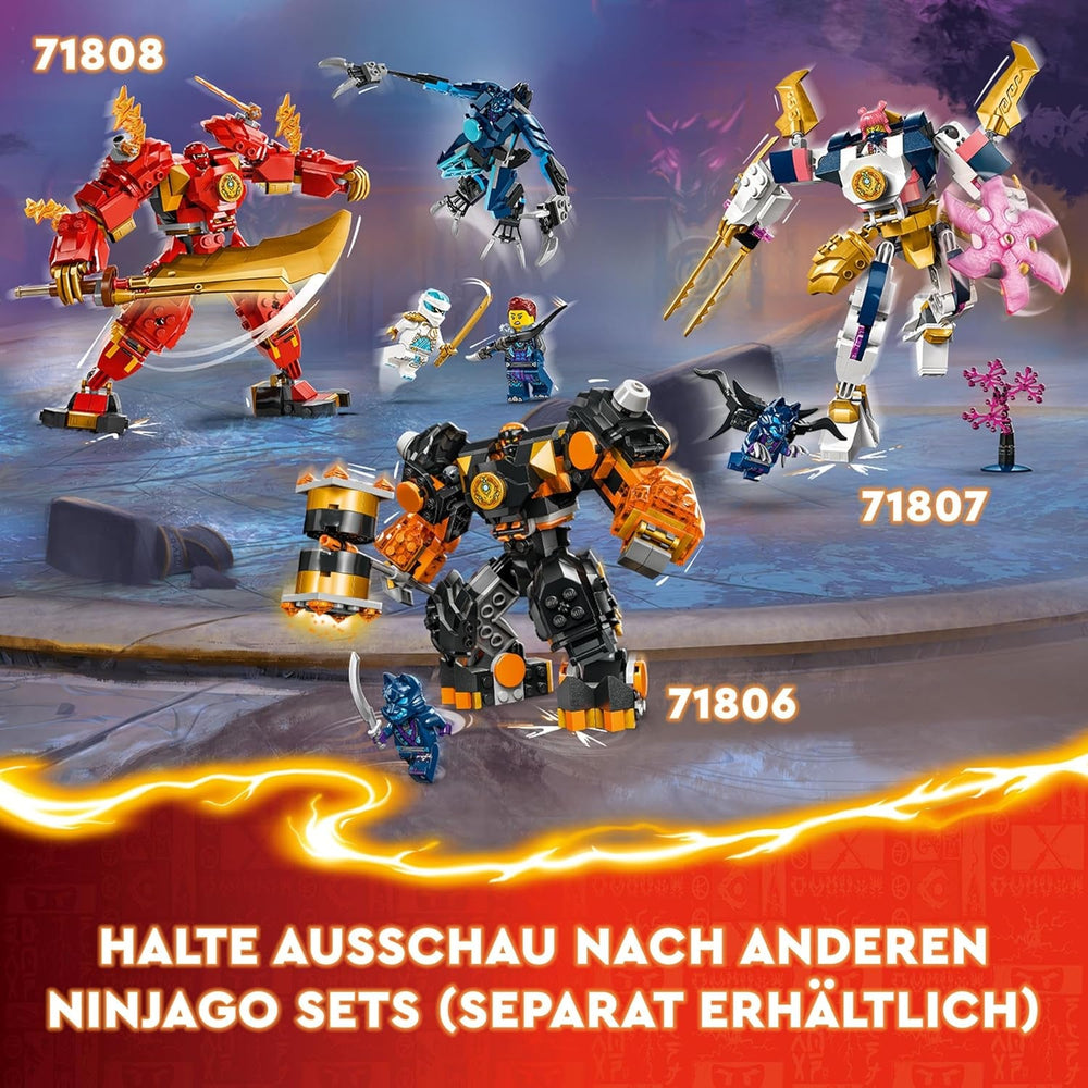 LEGO NINJAGO Kais Feuermech, Actionfiguren-Spielzeug für Kinder mit roter Mech-Figur zum Umgestalten, Ninja-Set mit 4 Figuren inkl. Kai és Zane, ajándék 7 éves fiúknak és lányoknak 71808