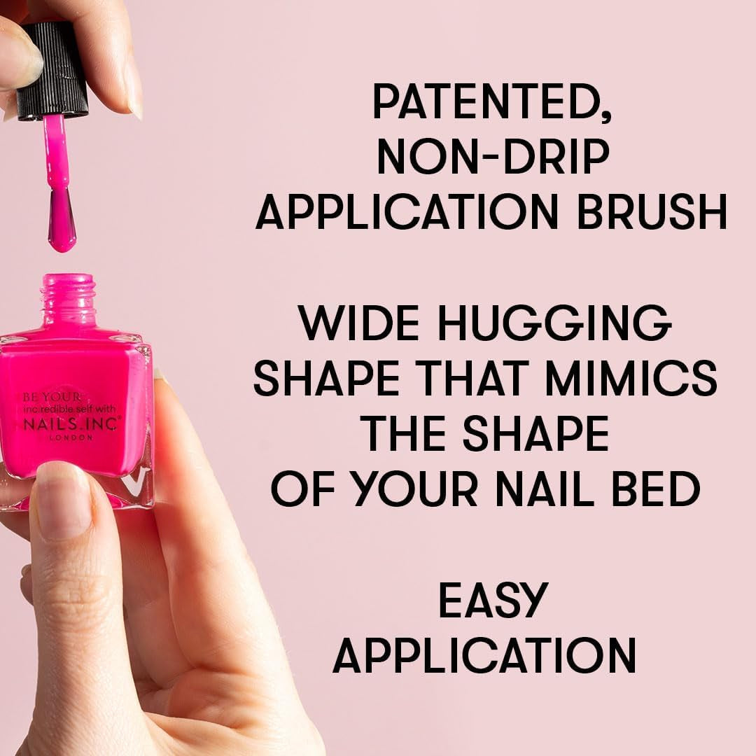 Nails Inc Better On Top, csillogó, fényes, fényes, körömlakk, repedésmentes, hosszan tartó, gyorsan száradó, levegőn száradó, professzionális manikűr és pedikűr, ujj- és lábkörmök, vegán körömlakk, 14 ml