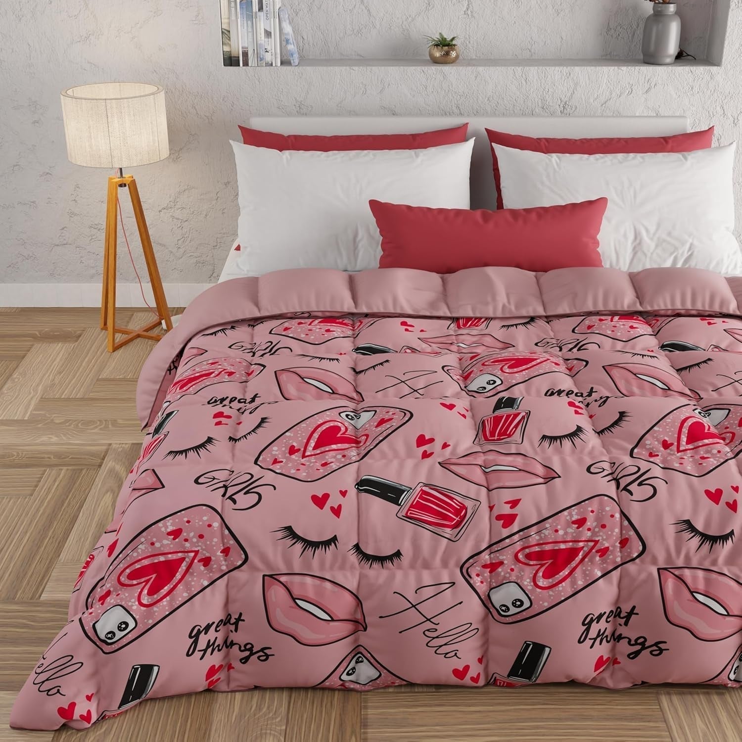 PETTI Artigiani Italiani - Plapumă de iarnă, Plapumă de iarnă, Plapumă simplă, Cu două fețe, Monocolor și imprimare digitală, 100% microfibră antialergică, Made in Italy