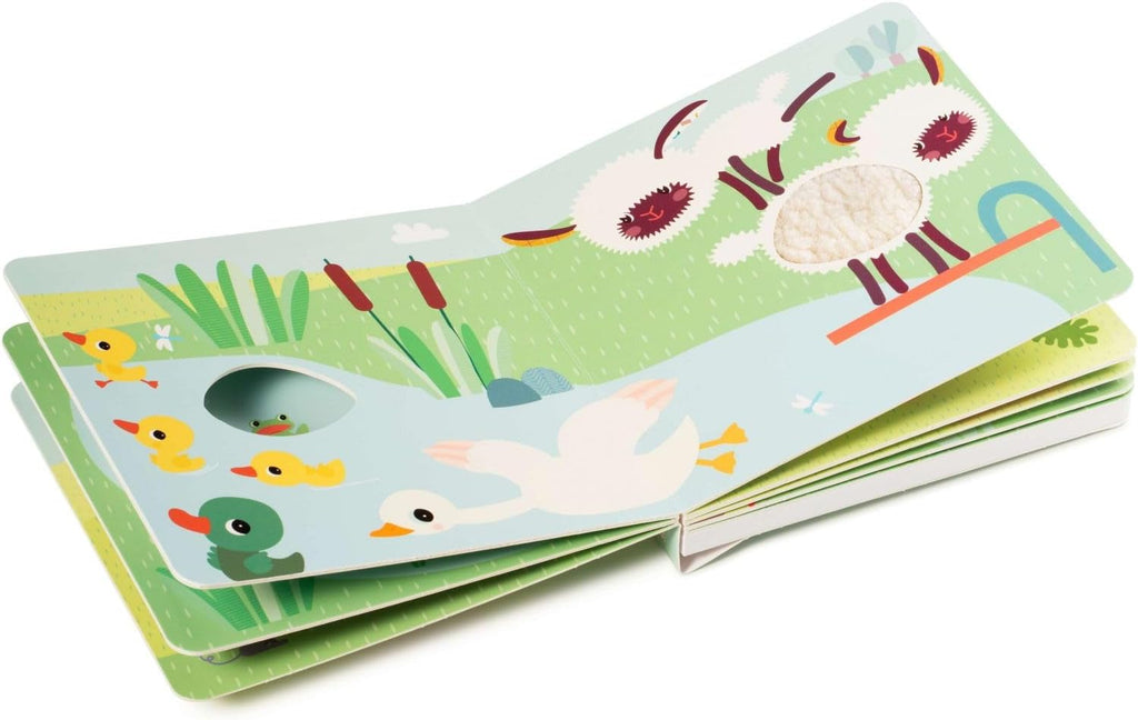 Lilliputiens - Carte tactilă și sonoră - Tema fermei - Povești interactive și sunete amuzante - Încurajează vederea, auzul și simțirea - De la 12 luni - 83152 Jucarii Bebe Naty Shop